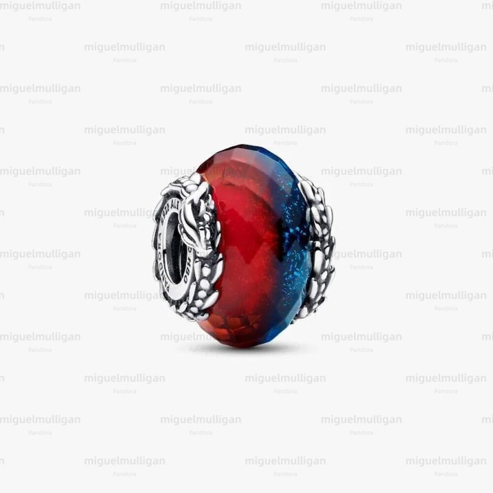 Pandora Game of Thrones Ice & Fire Dragons Dual Murano Glass Charm